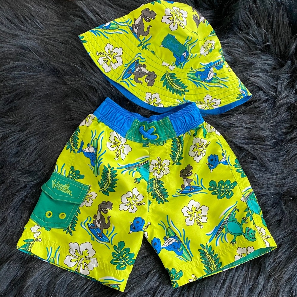 UV Skinz Toddler Board Shorts and Matching Sun Hat Size 2T